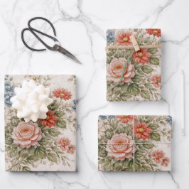 Floral Blush Garden Heirloom Pattern ラッピングペーパーシート