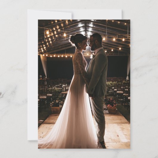 Floral Blush Pink and Black Modern Wedding 招待状 (裏面)