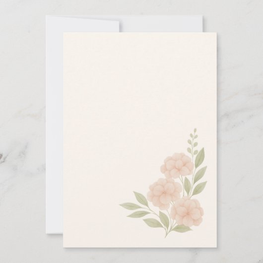 Floral Blush Pink Hydrangea Botanical Wedding Invi 招待状 (裏面)