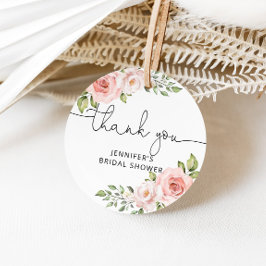 Floral blush roses bridal shower favor tag フェイバータグ