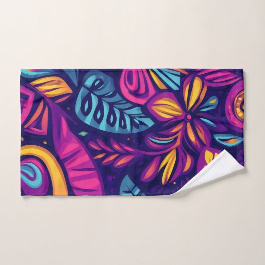 Floral Boho Abstract colorful 7 バスタオルセット (ハンドタオル)