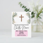 Floral Boho Baptism Invitations ポストカード (スタンド正面)