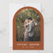 Floral Boho Burnt Orange Terracotta Arched Wedding 招待状 (裏面)