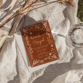 Floral Boho Burnt Orange Terracotta Photo Wedding 招待状