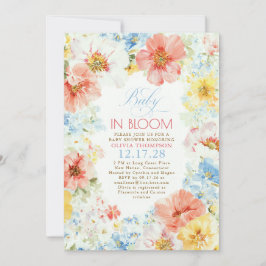 Floral Boho Elegant Baby in Bloom Baby Shower 招待状