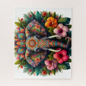 Floral Boho Elephant ジグソーパズル (縦)