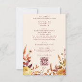 Floral Boho Fall in Love Photo All in One Wedding 招待状 (裏面)