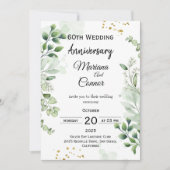 Floral Boho Greenery Wedding Anniversary  招待状 (正面)