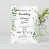Floral Boho Greenery Wedding Anniversary  招待状 (スタンド正面)
