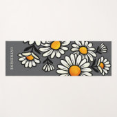 Floral Boho Pattern Custom Name Yoga Mat ヨガマット (正面(横))