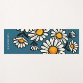 Floral Boho Pattern Custom Name Yoga Mat ヨガマット (正面(横))