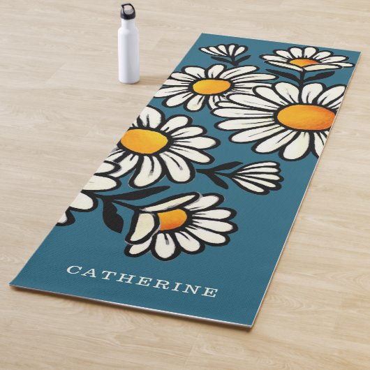 Floral Boho Pattern Custom Name Yoga Mat ヨガマット (インサイチュ)
