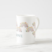 Floral Boho Rainbow Bone China Mug ボーンチャイナマグカップ (正面右)