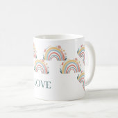 Floral Boho Rainbow Classic Coffee Mug コーヒーマグカップ (正面右)