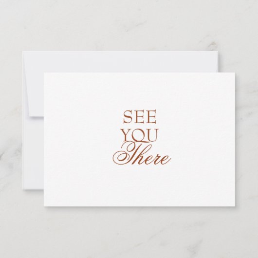 Floral Boho Rust Terracotta Earthy QR Code Wedding 出欠カード (裏面)