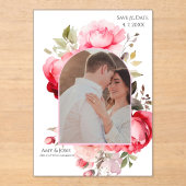 Floral Boho Save the Date Invitations  アクリル招待状 (正面)