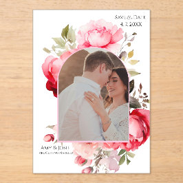 Floral Boho Save the Date Invitations  アクリル招待状