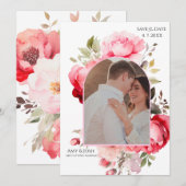 Floral Boho Save the Date Invitations  招待状 (正面/裏面)