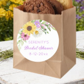 Floral Boho Sunflower Daisy Bridal Shower ラウンドシール