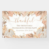 Floral Boho Thanksgiving Dinner party banner 横断幕 (横)