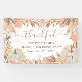 Floral Boho Thanksgiving Dinner party banner 横断幕