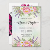 Floral Boho Wedding Invitation 招待状 (正面/裏面)