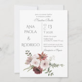 Floral Boho Wedding invitation Invitación 招待状 (正面)