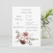 Floral Boho Wedding invitation Invitación 招待状 (スタンド正面)