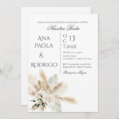 Floral Boho Wedding invitation Invitación 招待状 (正面/裏面)
