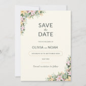 Floral boho wedding save the date セーブザデート (正面)
