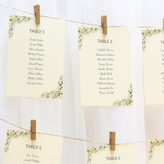 Floral boho wedding seating plan cards 招待状