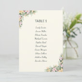 Floral boho wedding seating plan cards 招待状 (スタンド正面)