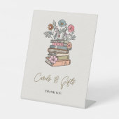 Floral Book Chapter Baby Girl Cards & Gift Table 台座サイン (正面)