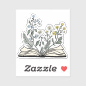 Floral Book Wildflowers Botanical Reading シール (シート)