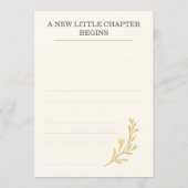 Floral Books Next Chapter Begins Baby Shower 招待状 (裏面)