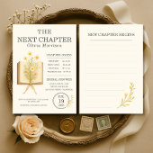 Floral Books Next Chapter Begins Bridal Shower 招待状