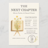 Floral Books Next Chapter Begins Engagement Party 招待状 (正面)