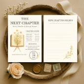 Floral Books Next Chapter Begins Wedding 招待状
