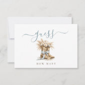 Floral Boots Boy Baby Shower Game Guess How Many サンキューカード (正面)