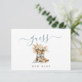 Floral Boots Boy Baby Shower Game Guess How Many サンキューカード (スタンド正面)