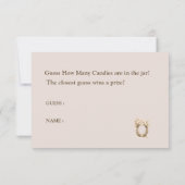 Floral Boots Boy Baby Shower Game Guess How Many サンキューカード (裏面)