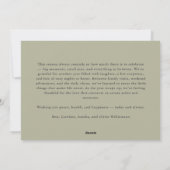 Floral Border Cozy Neutral Family Christmas Custom シーズンカード (裏面)