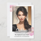 Floral Border Promotional Pageant Prints | QR Code 招待状 (正面)
