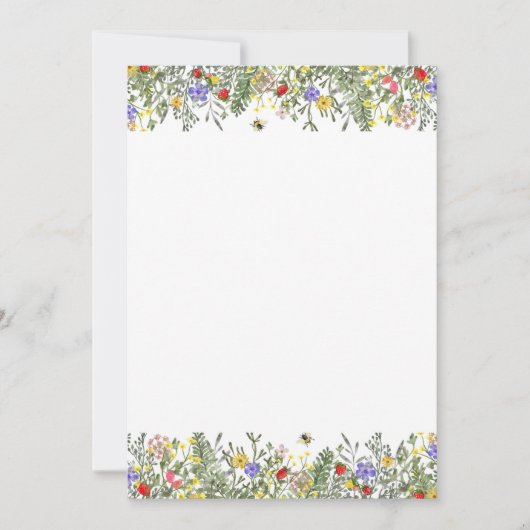 Floral Border Summer Spring Invitation 招待状 (正面)