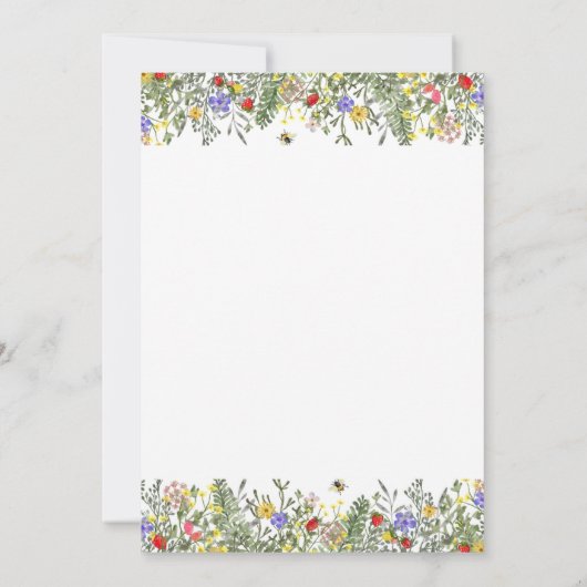 Floral Border Summer Spring Invitation 招待状 (裏面)