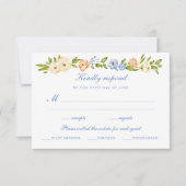 Floral Border Wedding  出欠カード (正面)