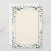 Floral Border Wedding Thank You Card | Elegant Whi サンキューカード (裏面)