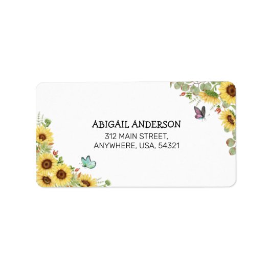 Floral & Botanical Baby Shower Address Label ラベル (正面)
