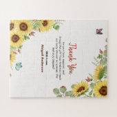 Floral Botanical Baby Shower Thank You Flat Cards ジグソーパズル (横)