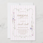 Floral botanical Bridal shower 招待状 (正面)